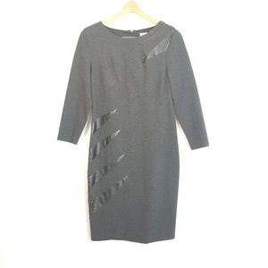 Cache' Women's Black Faux Leather Mix Dress 12